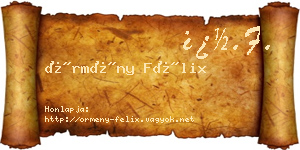 Örmény Félix névjegykártya